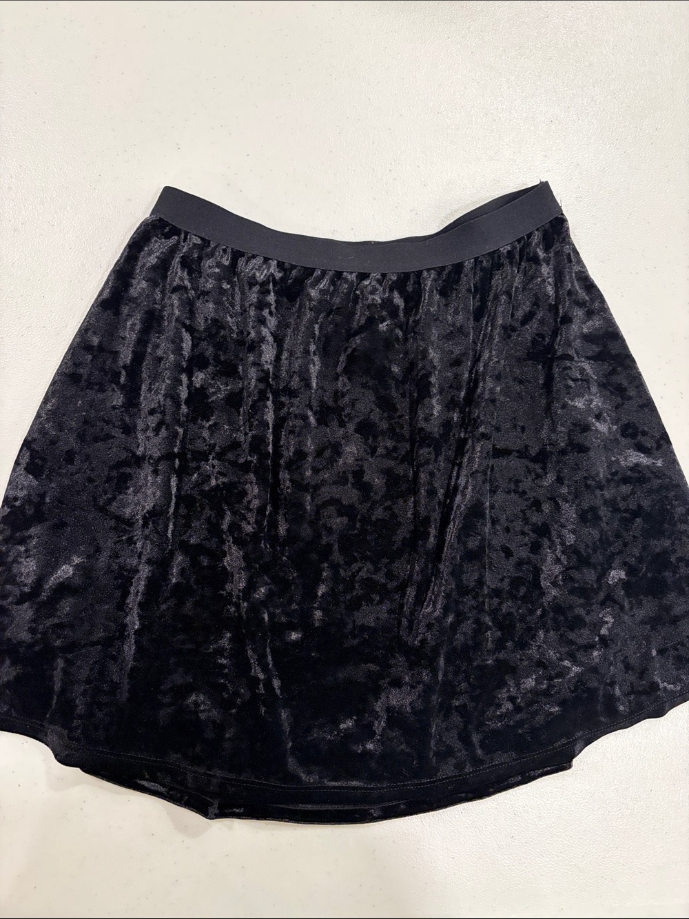 Girls Black Velvet Skirt